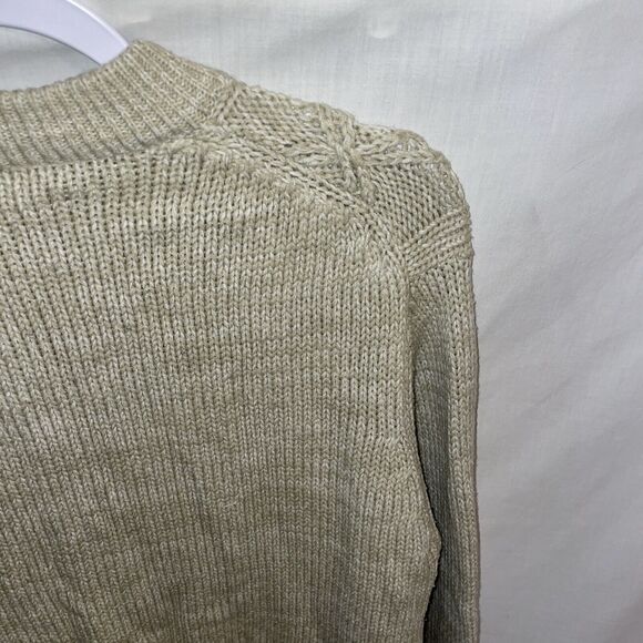 J.C. Penney Women’s Pullover Sweater Size Large Beige Cable Knit Going Out Party - Picture 10 of 12
